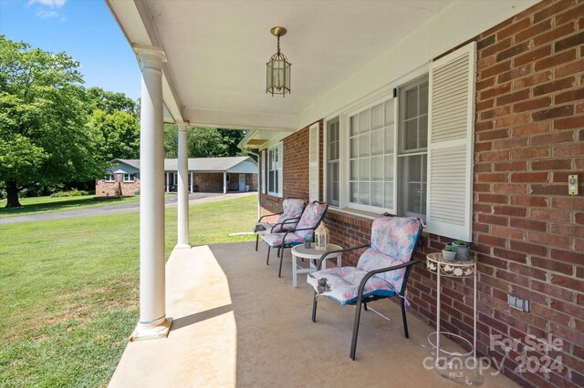 view of patio / terrace with a porch