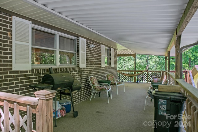 view of patio / terrace featuring a grill