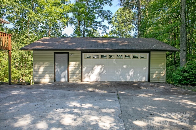 view of garage