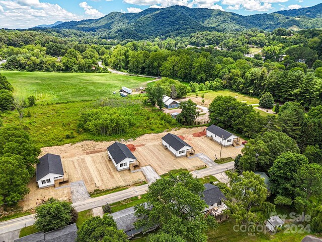 drone / aerial view with a mountain view