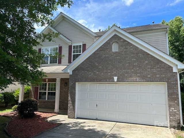 view of front of house with a garage