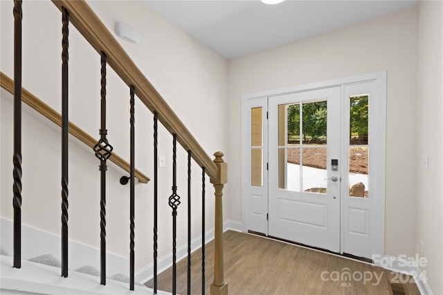 foyer entrance featuring light hardwood / wood-style flooring