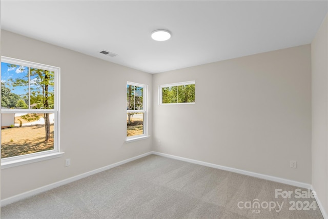 view of carpeted spare room