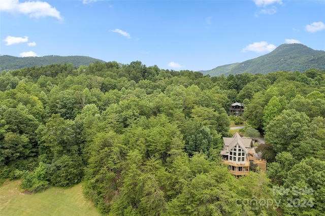 bird's eye view with a mountain view