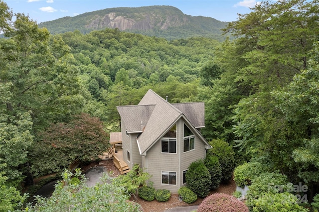 aerial view featuring a mountain view