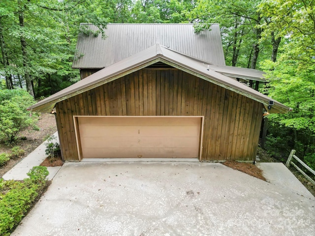 view of garage