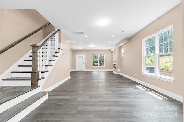 interior space featuring dark hardwood / wood-style flooring