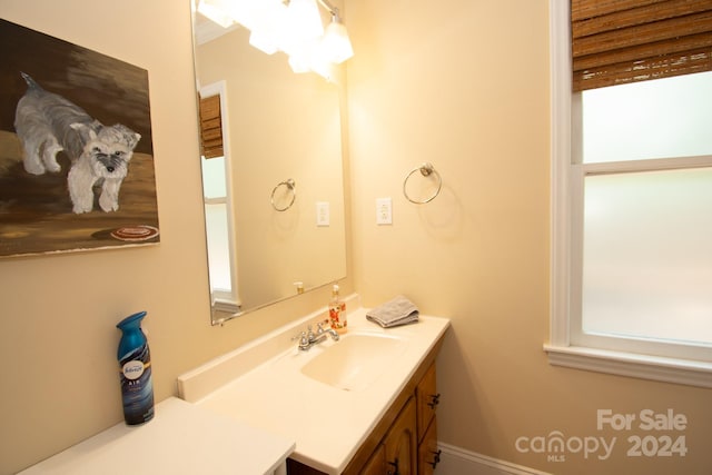 bathroom with plenty of natural light and vanity