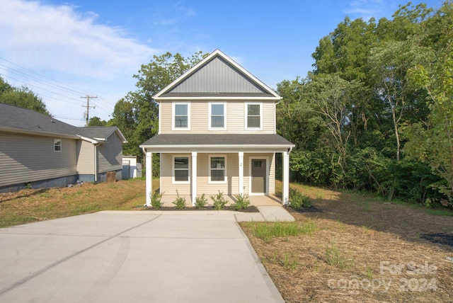 view of front of property with a porch