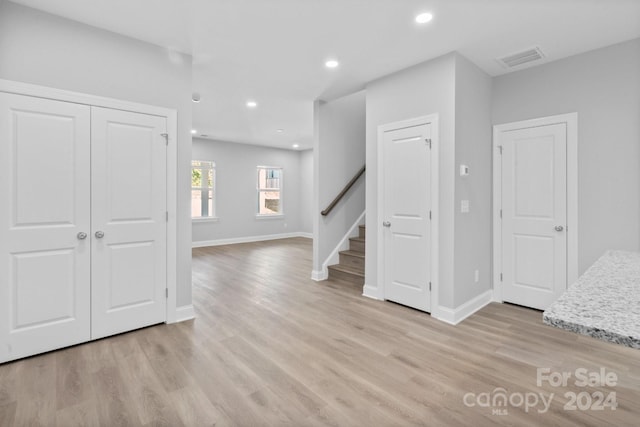 interior space featuring light wood-type flooring