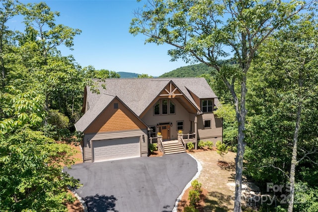 view of front of home with a garage