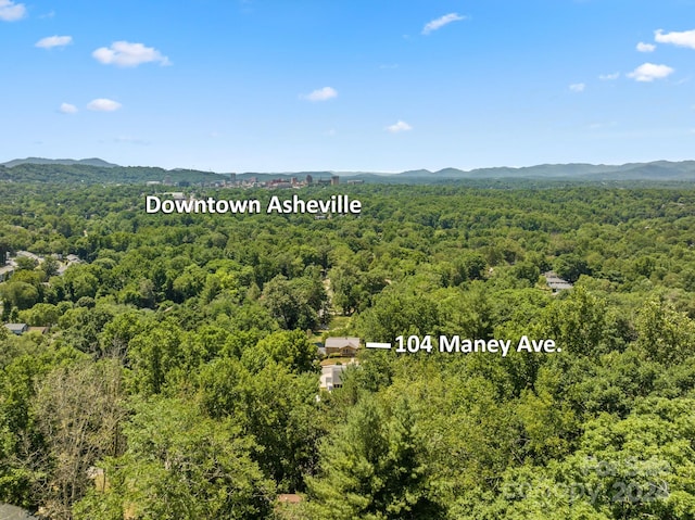 aerial view featuring a mountain view