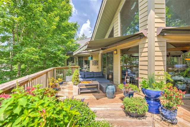 deck with outdoor lounge area