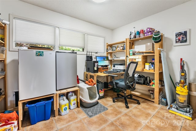 view of tiled office space