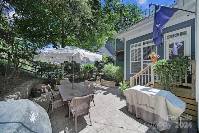 view of patio featuring area for grilling