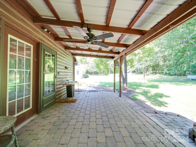 view of patio / terrace with ceiling fan