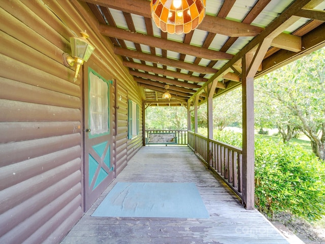 view of patio with a porch