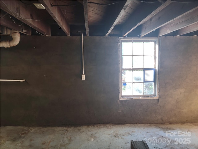 basement with a healthy amount of sunlight