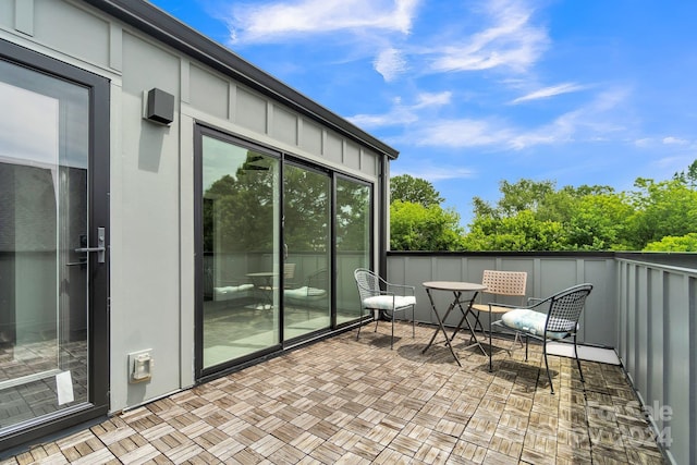 balcony with a patio area