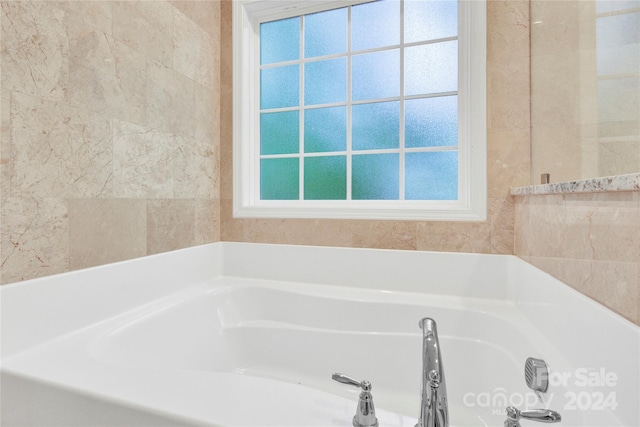 bathroom featuring a washtub