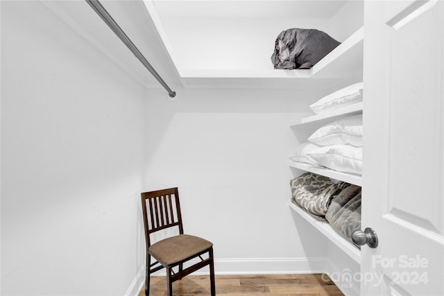 walk in closet featuring hardwood / wood-style floors