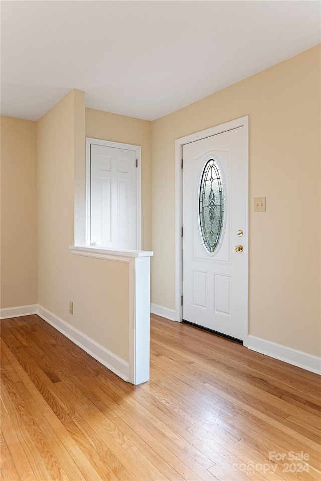 foyer featuring light hardwood / wood-style floors