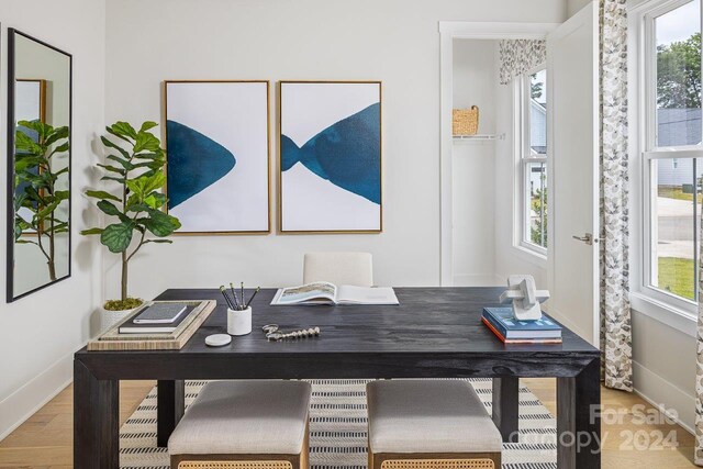 dining area featuring light hardwood / wood-style floors