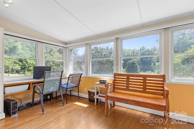 interior space with lofted ceiling