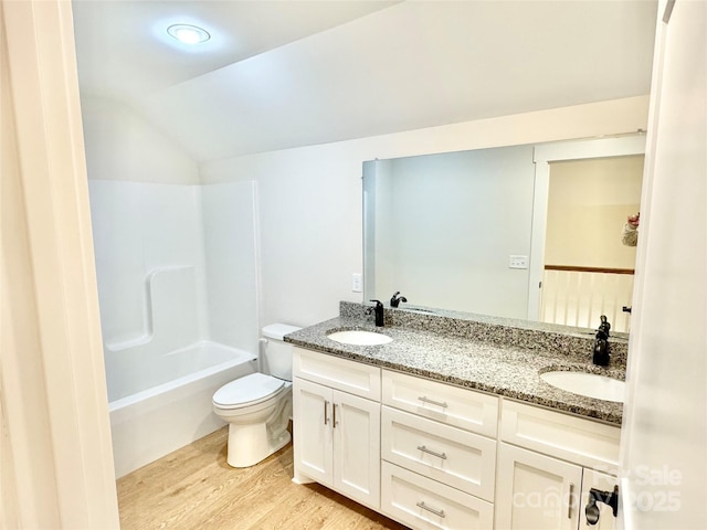 1387 River Club Rdg, Lenoir, NC 28645 - full bath with a sink, toilet, wood finished floors, and double vanity