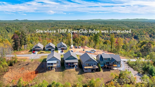 1387 River Club Rdg, Lenoir, NC 28645 - aerial view with a mountain view, a forest view, and a residential view