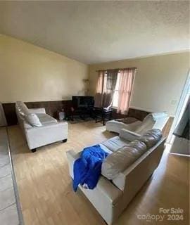 living room with light hardwood / wood-style floors