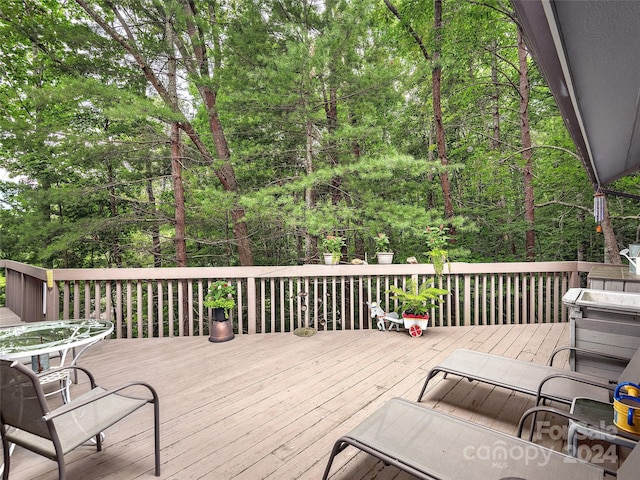 view of wooden deck