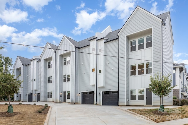 exterior space featuring a garage