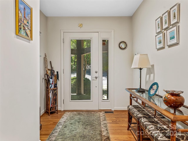 entryway featuring light hardwood / wood-style floors