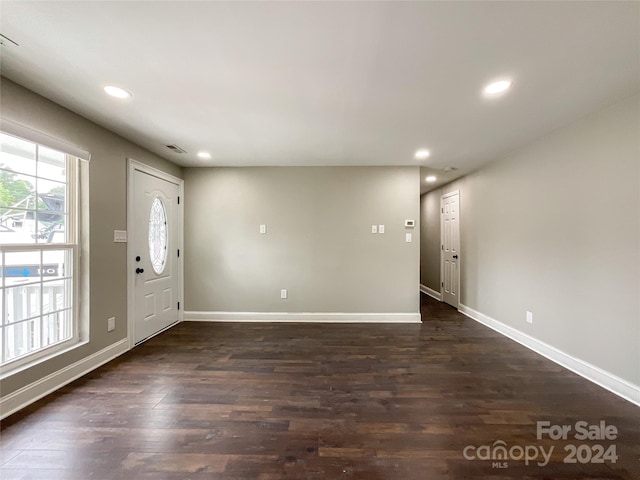 foyer with dark wood-type flooring