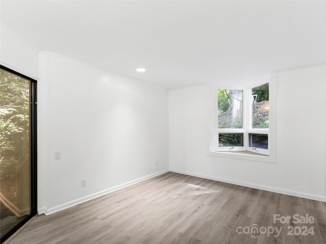 unfurnished room featuring light wood-type flooring