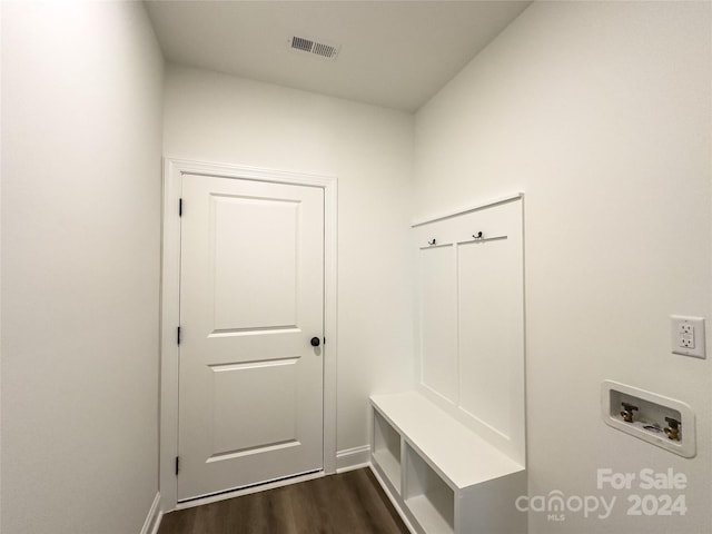 mudroom featuring dark hardwood / wood-style floors