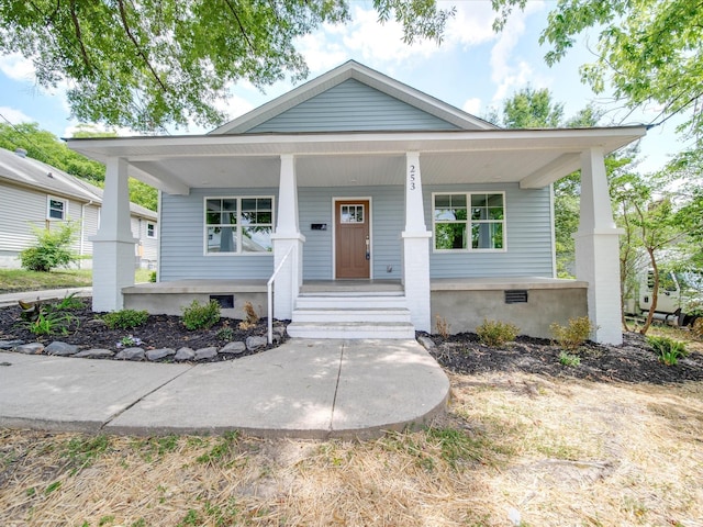 bungalow-style house featuring a porch