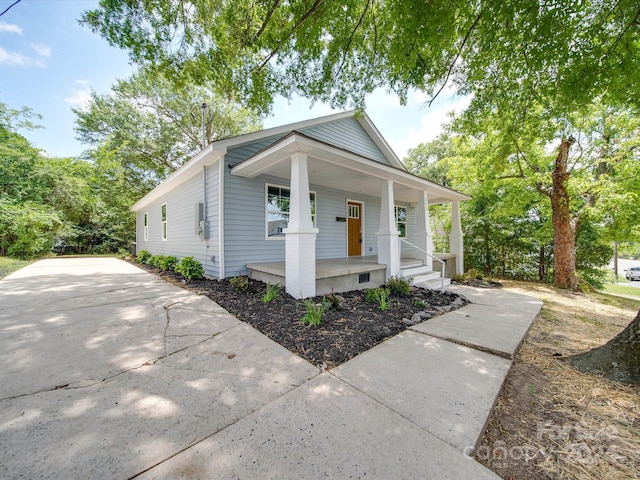 bungalow-style house with a porch