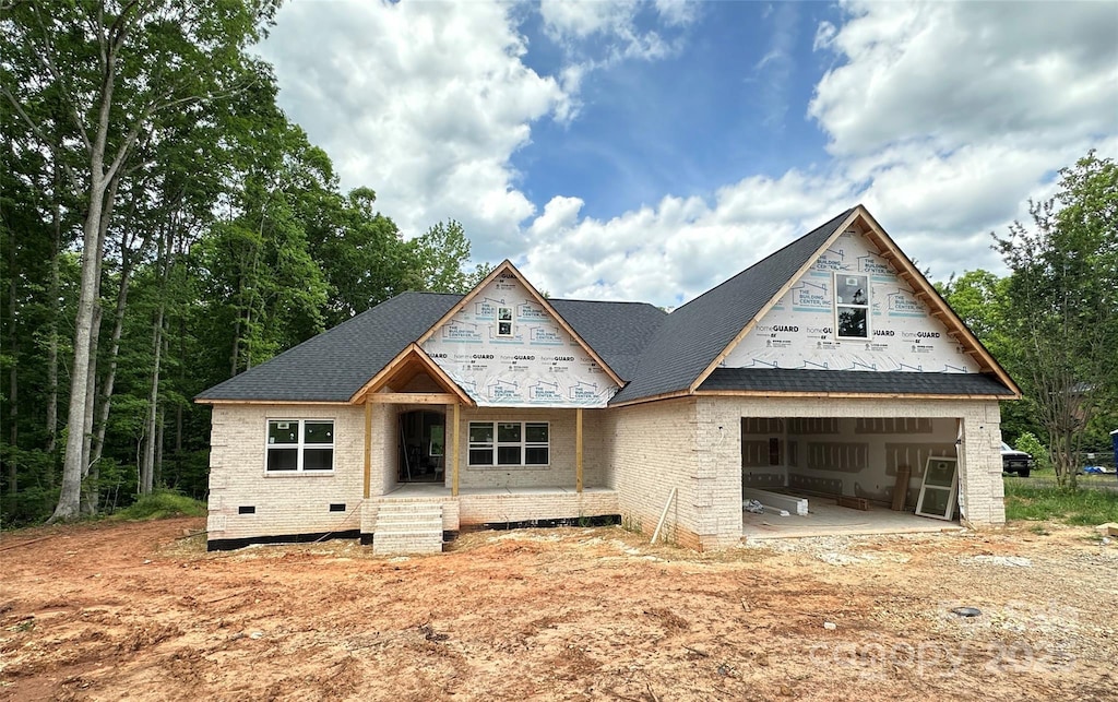 1500 Crowders Creek Rd, Gastonia, NC 28052 - unfinished property with crawl space and a garage