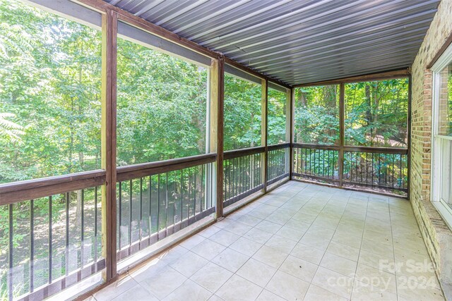 view of unfurnished sunroom