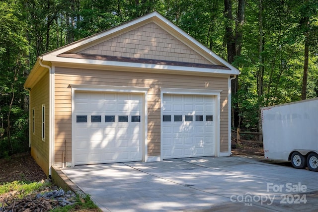 view of garage