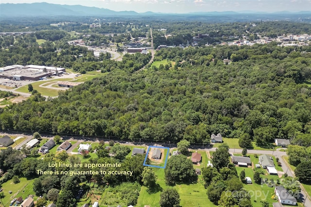 birds eye view of property featuring a mountain view