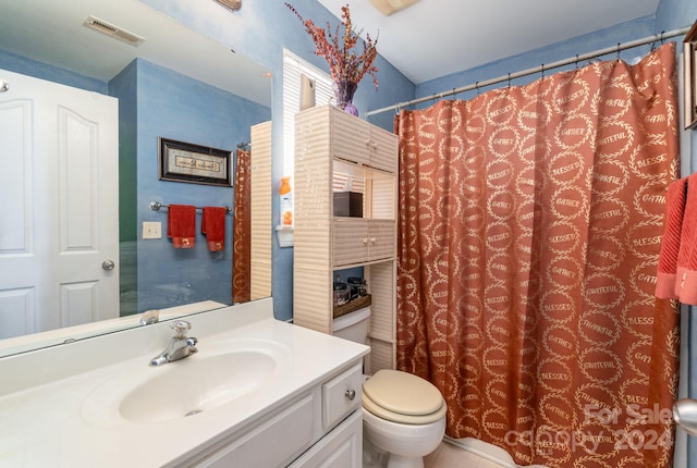 bathroom with toilet and vanity