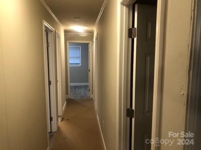 corridor with ornamental molding