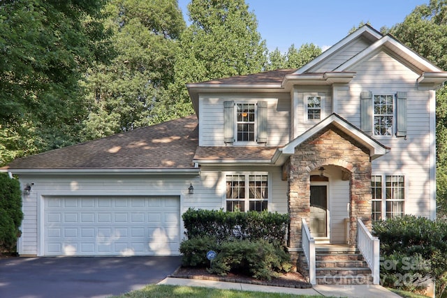 view of property with a garage