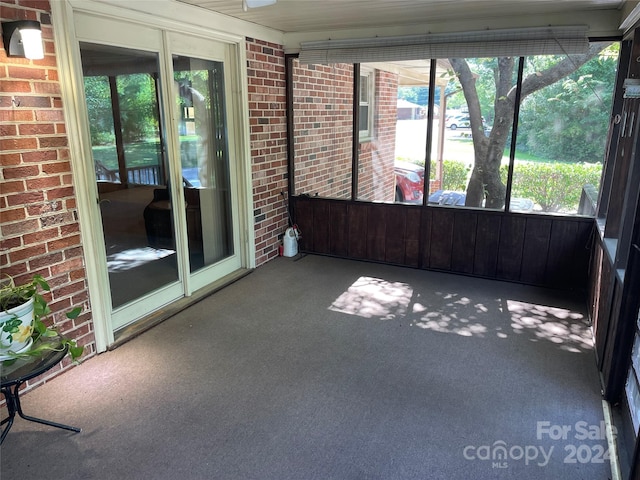 view of unfurnished sunroom