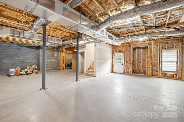 basement with plenty of natural light