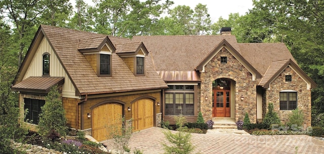 view of front of home with a garage