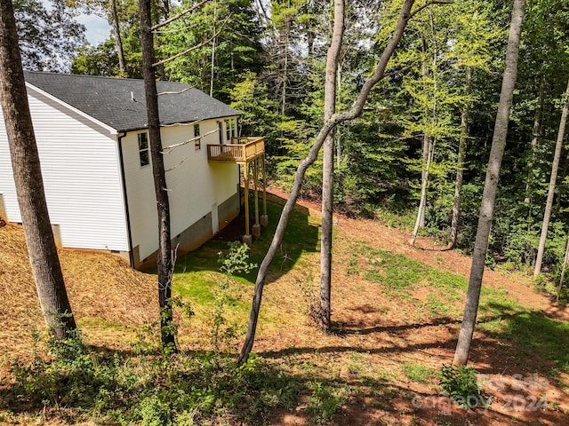 view of yard featuring a deck